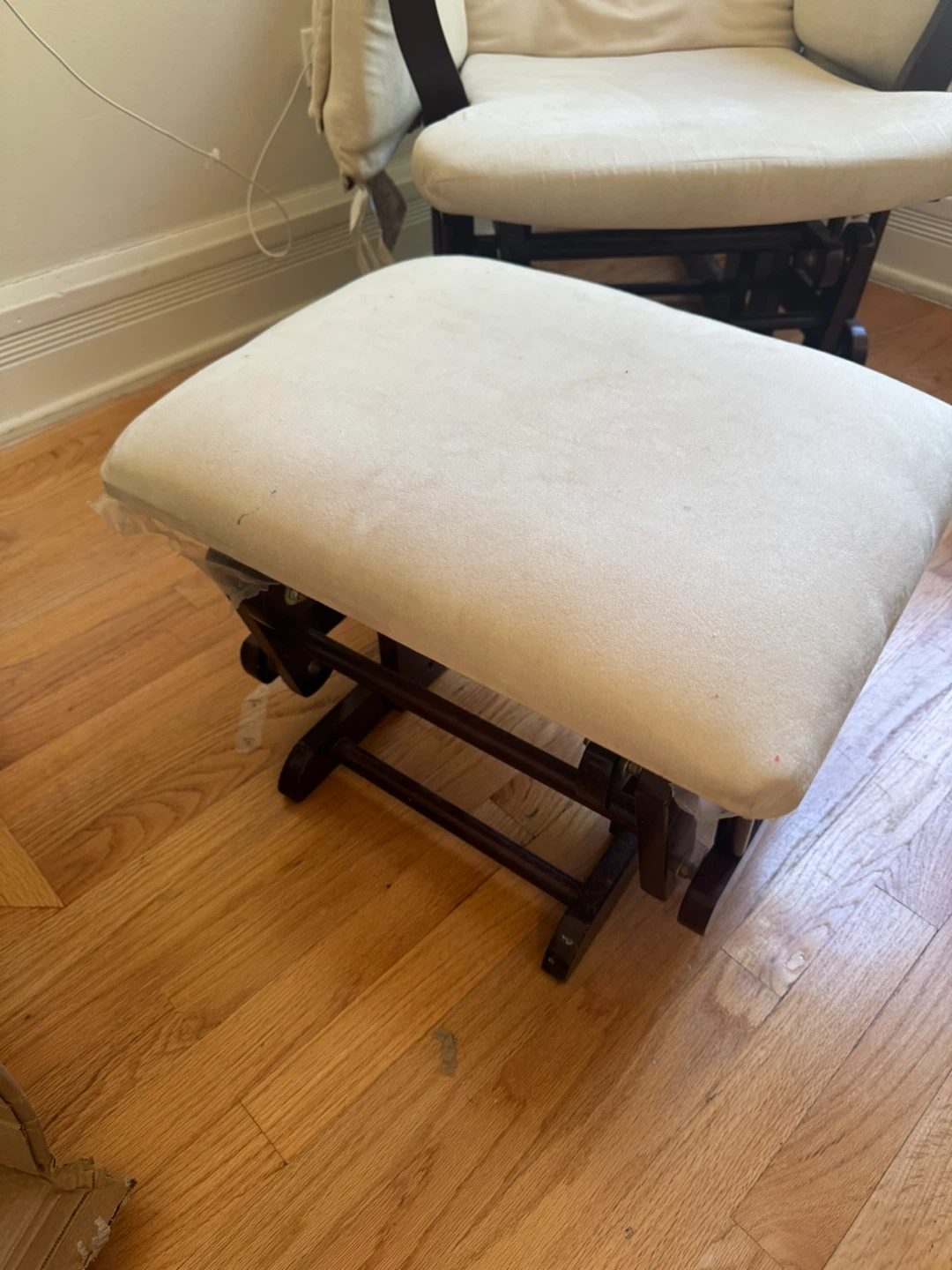 Cream Glider Rocking Chair with Ottoman - photo 2