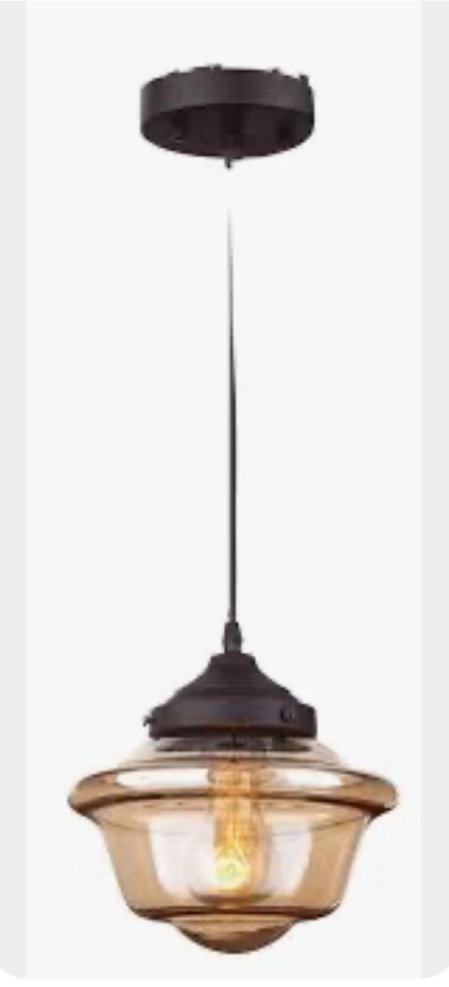 Gradient Glass Shade Ceiling Pendant Light, Black - photo 2