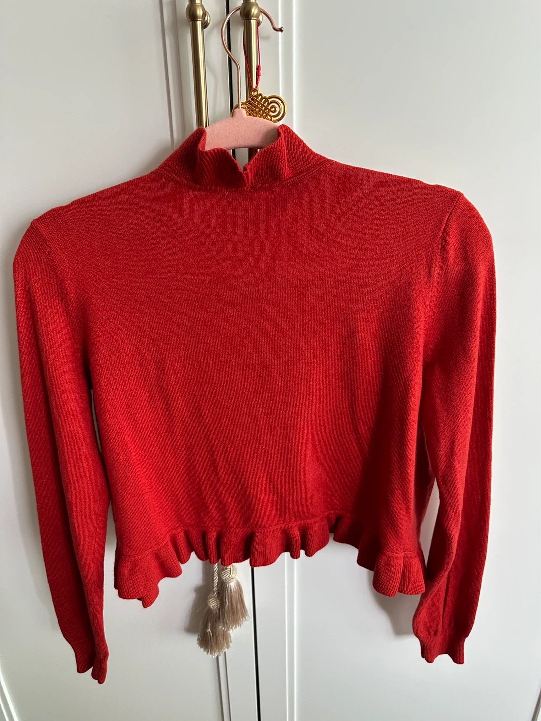 Red orange brick H&M Ruffle Cardigan Size L - photo 2