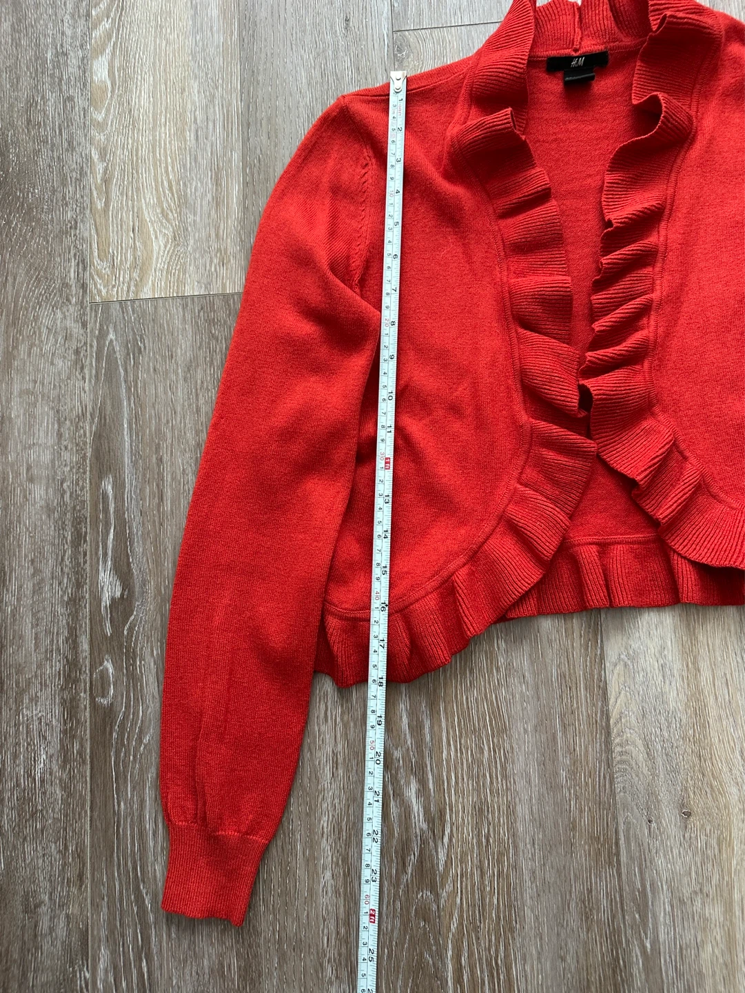 Red orange brick H&M Ruffle Cardigan Size L - photo 5