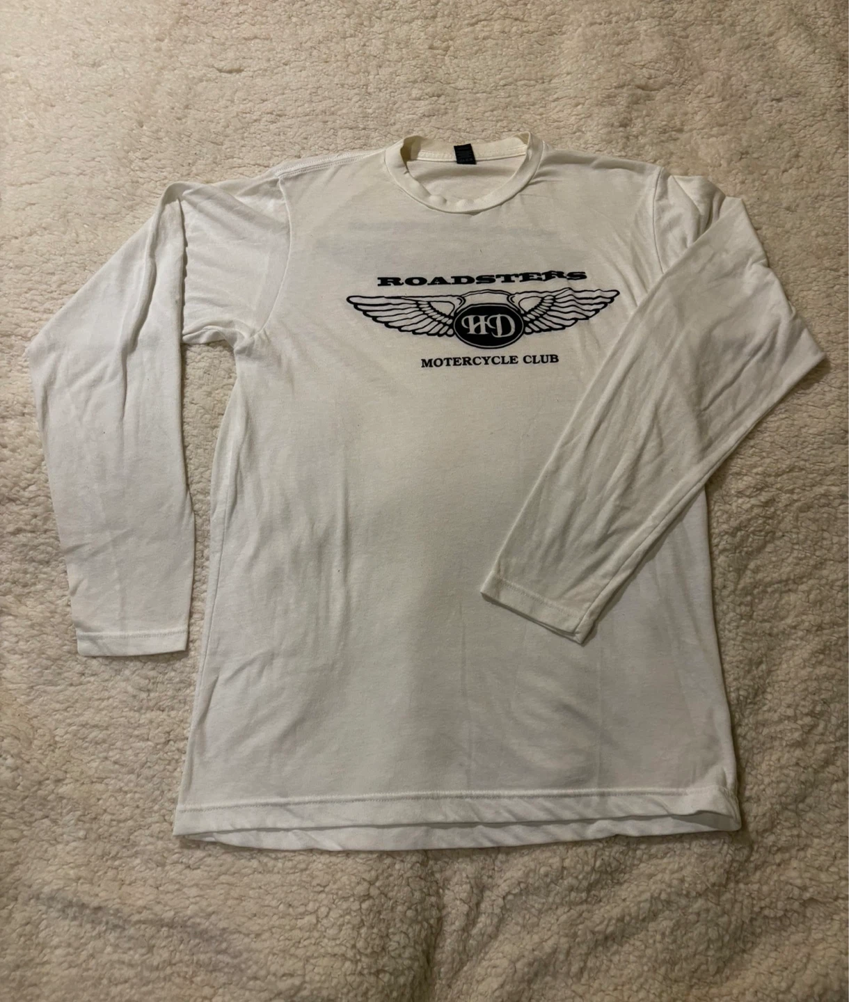 Motorcycle Club Long Sleeve T-Shirt White - Medium