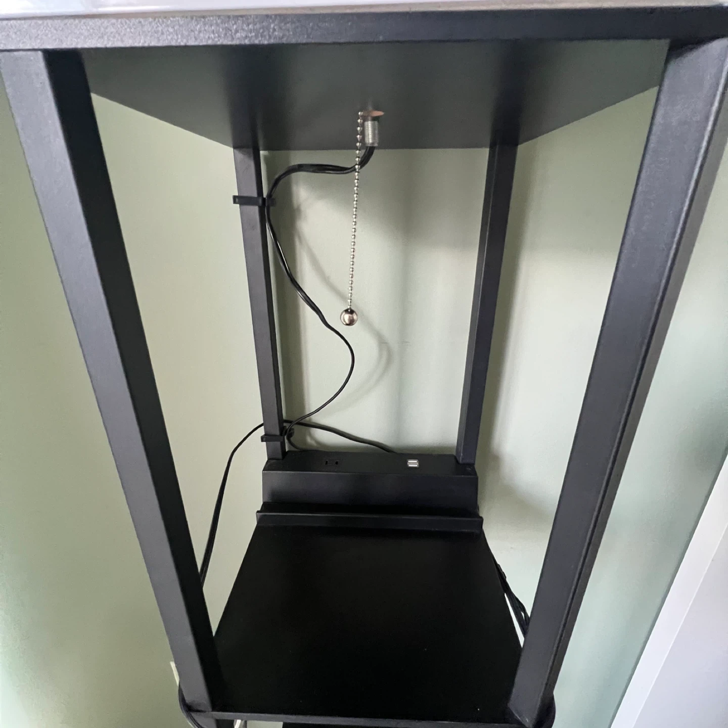Black Floor Lamp with Shelves and USB Ports - photo 2