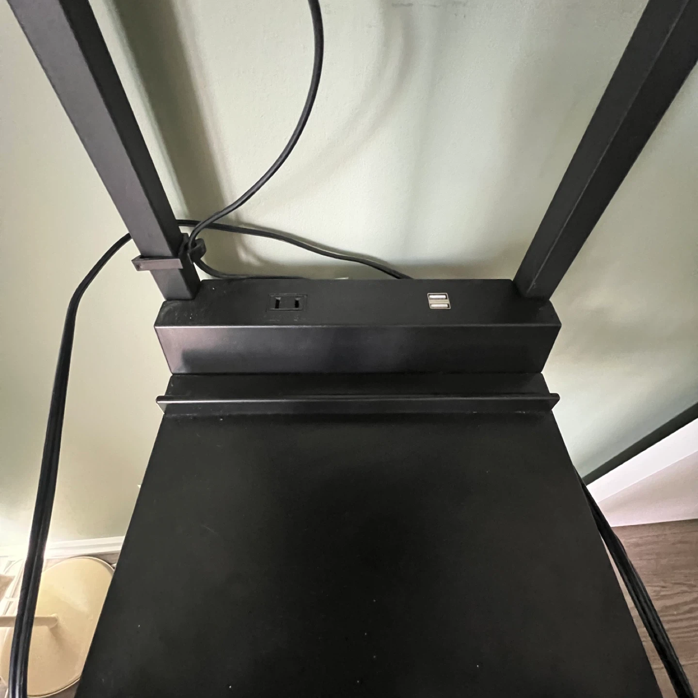 Black Floor Lamp with Shelves and USB Ports - photo 3