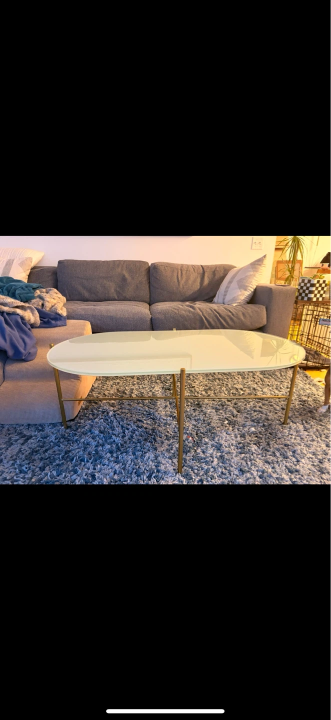 Glass coffee table