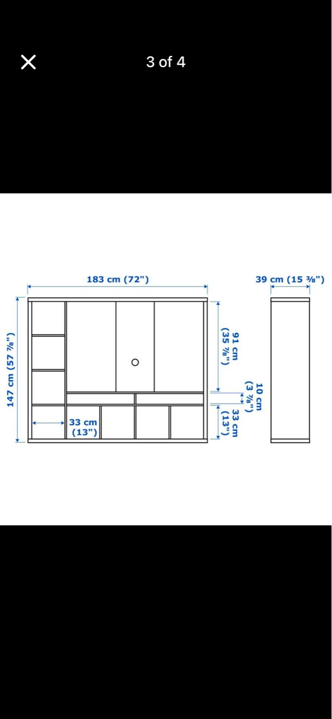 Black Entertainment Unit / Shelf System - photo 3