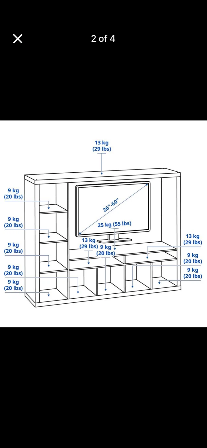 Black Entertainment Unit / Shelf System - photo 4