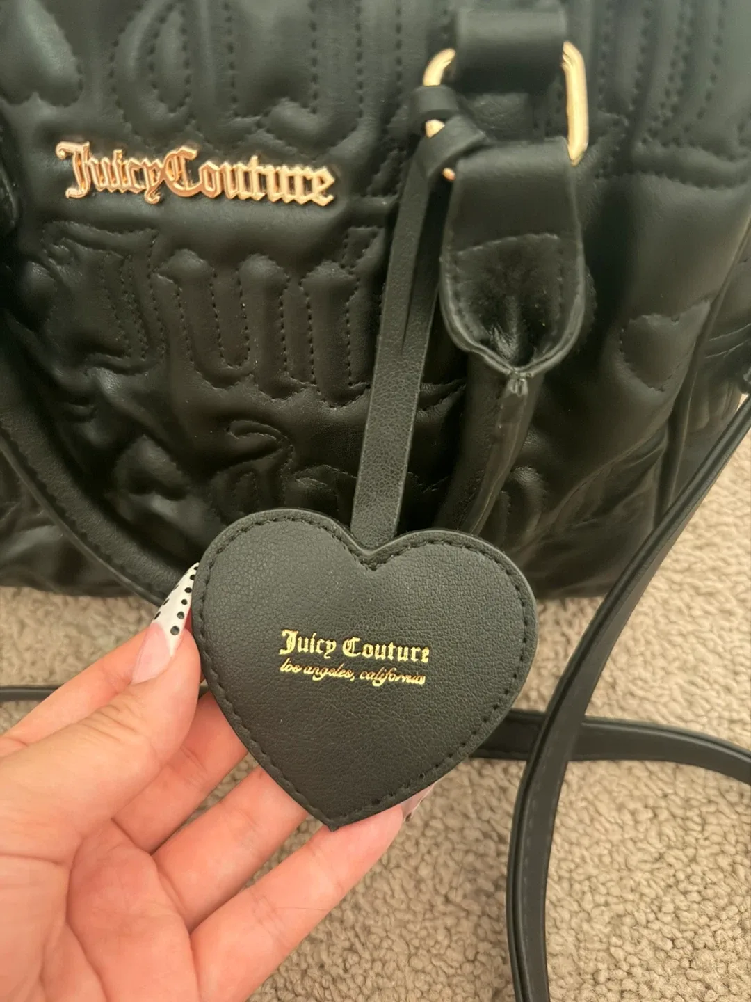 Juicy Couture Black Quilted Satchel Handbag - photo 4