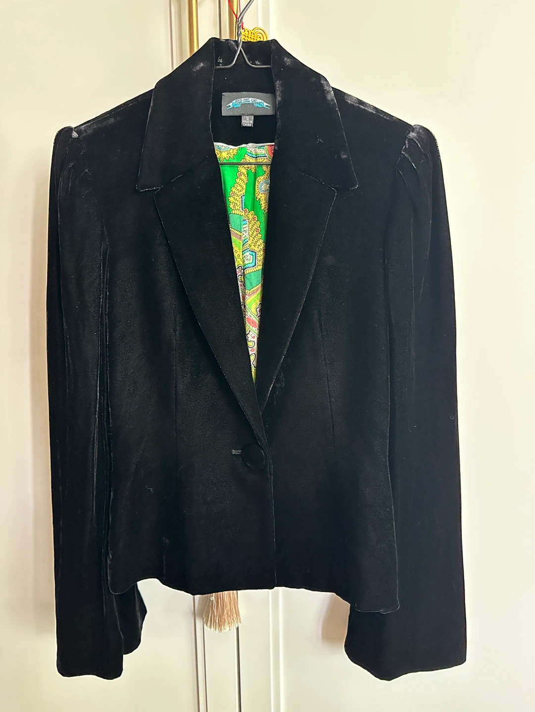 Vintage Till The End Black Velvet Blazer - Size S