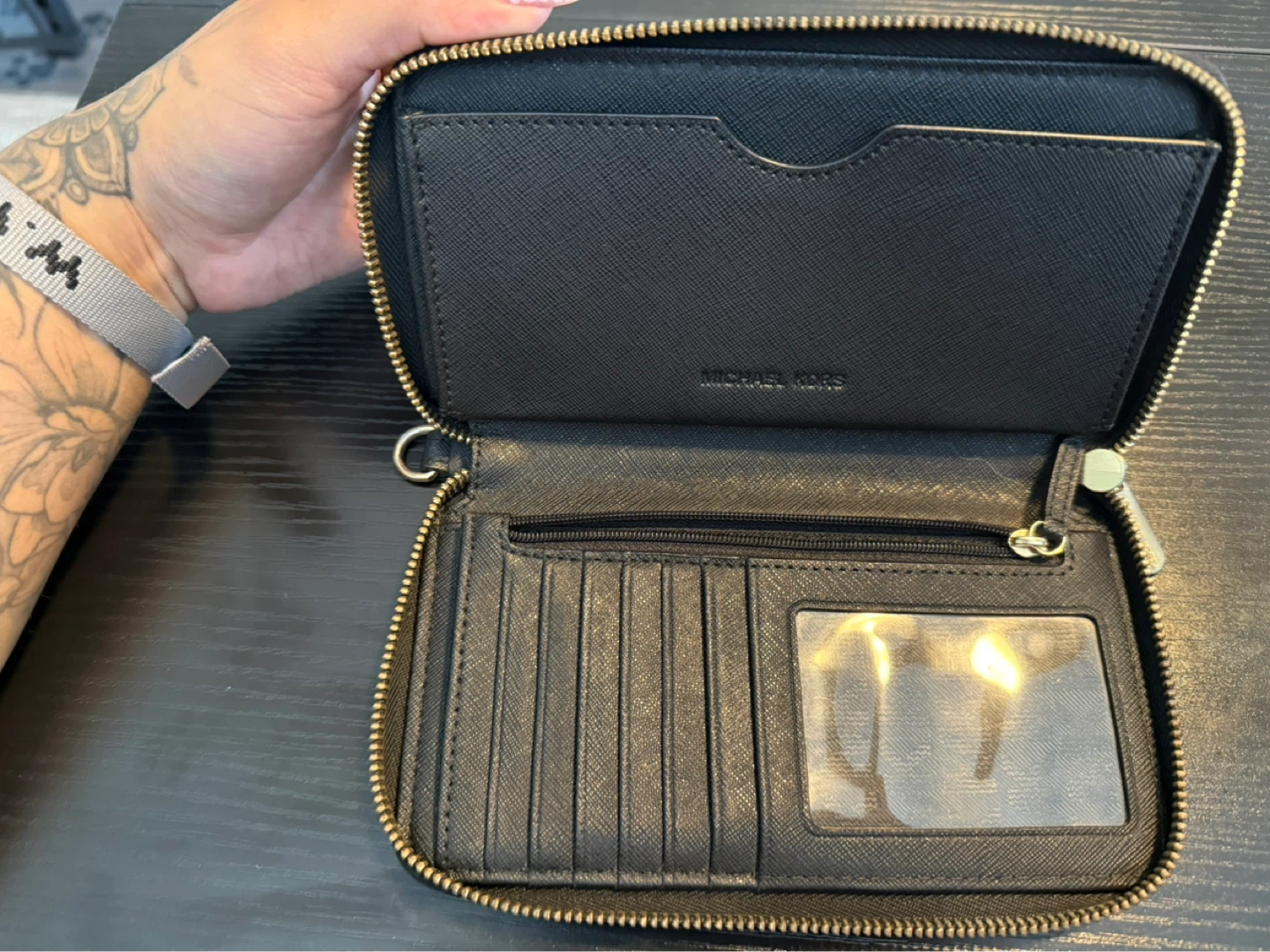 Michael Kors Black Saffiano Leather Zip Around Wallet Clutch - photo 3