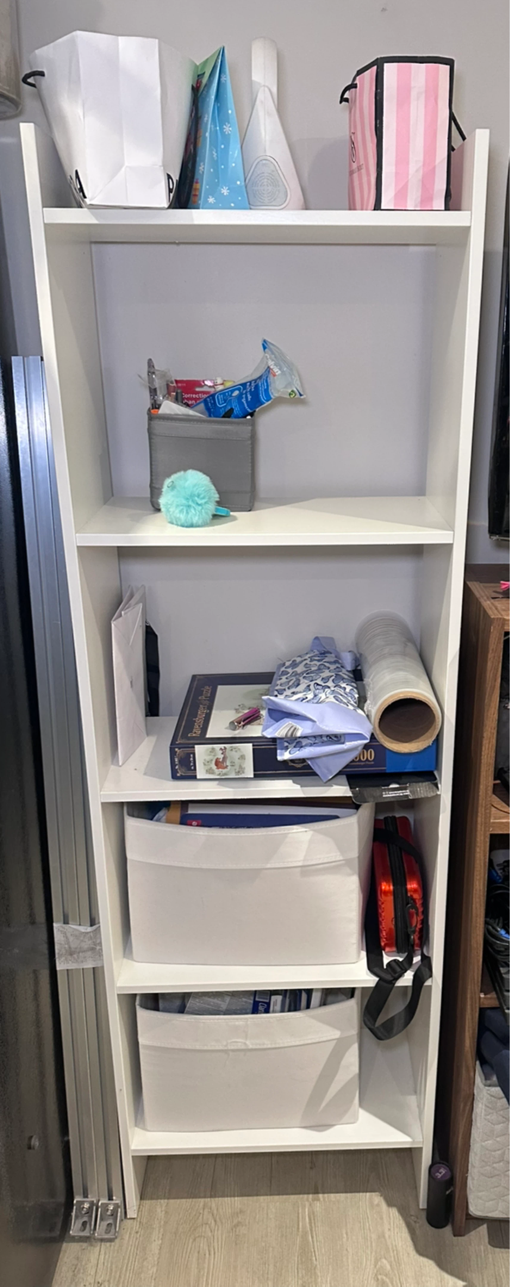 White 5-Shelf Bookshelf