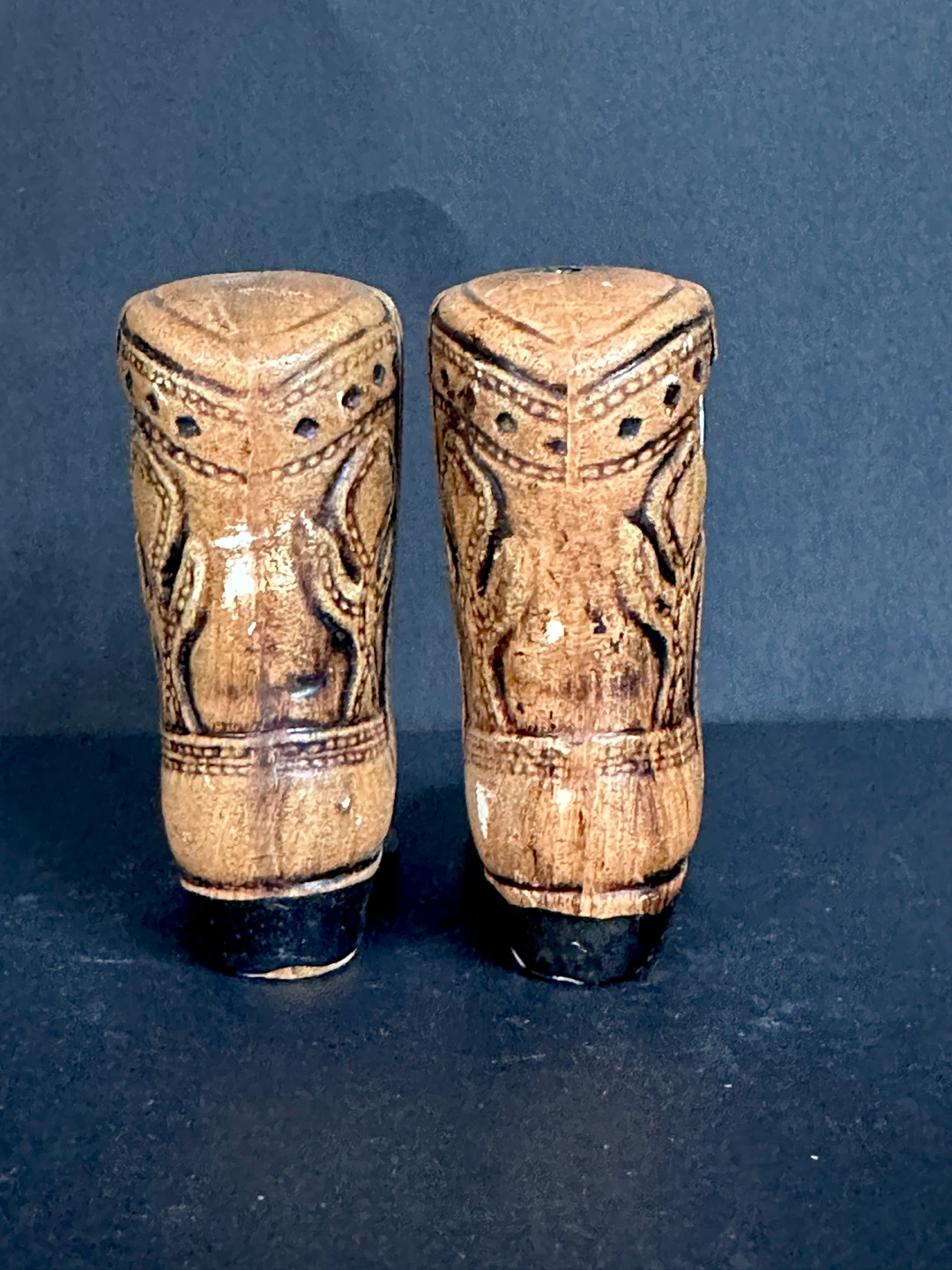 Ceramic Nebraska Cowboy Boot Salt and Pepper Shakers Western - photo 4