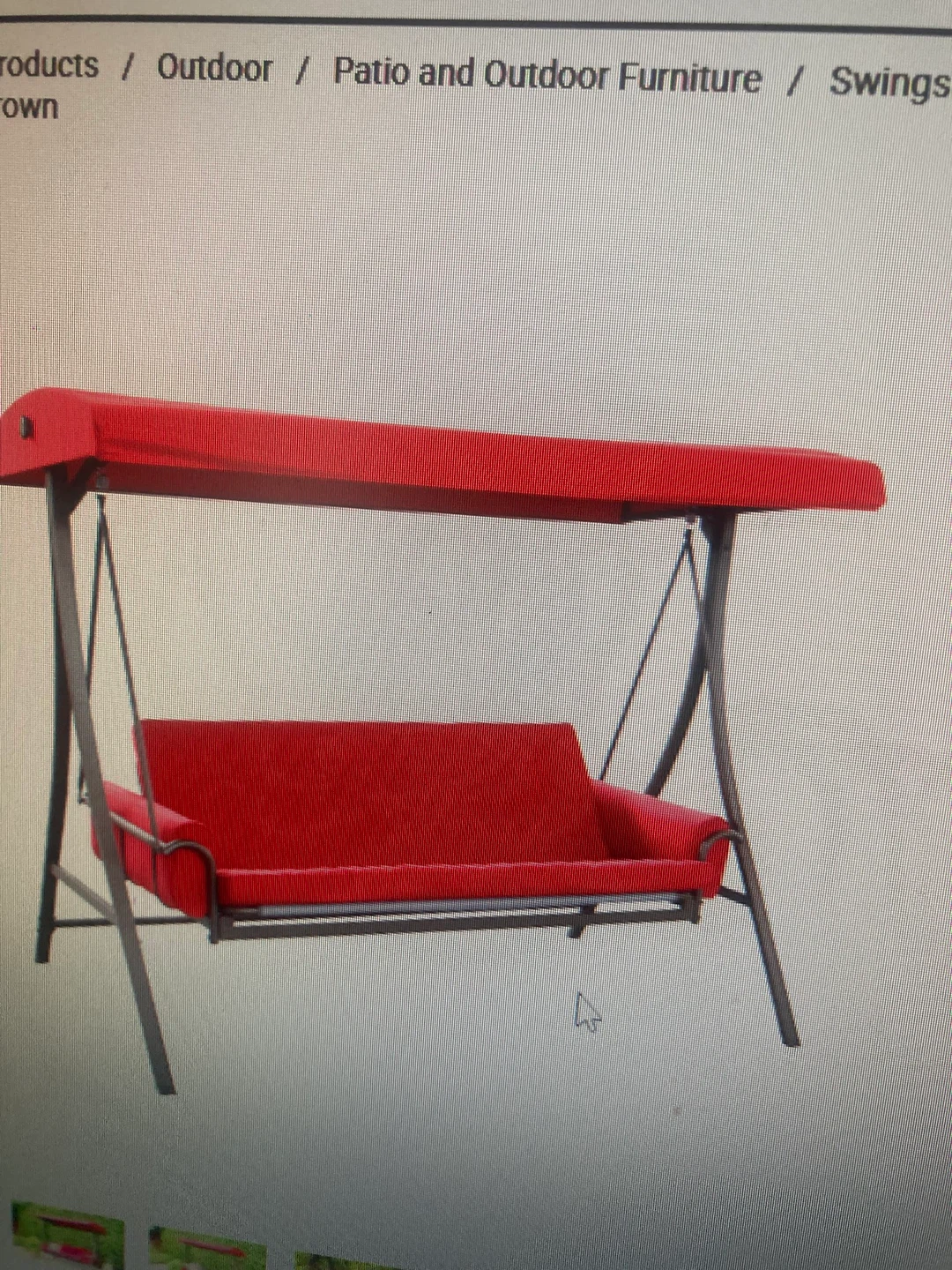 Style Selections Steel Swing with Polyester Futon 8-ft Red/Brown - photo 2