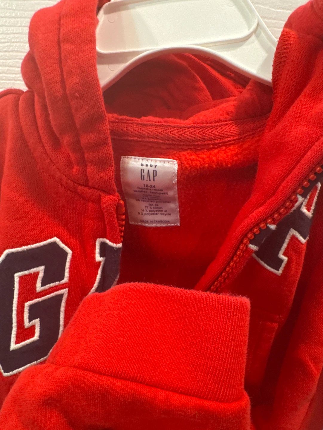 Baby GAP Red Hoodie and Pants Set 18-24 Months - photo 2