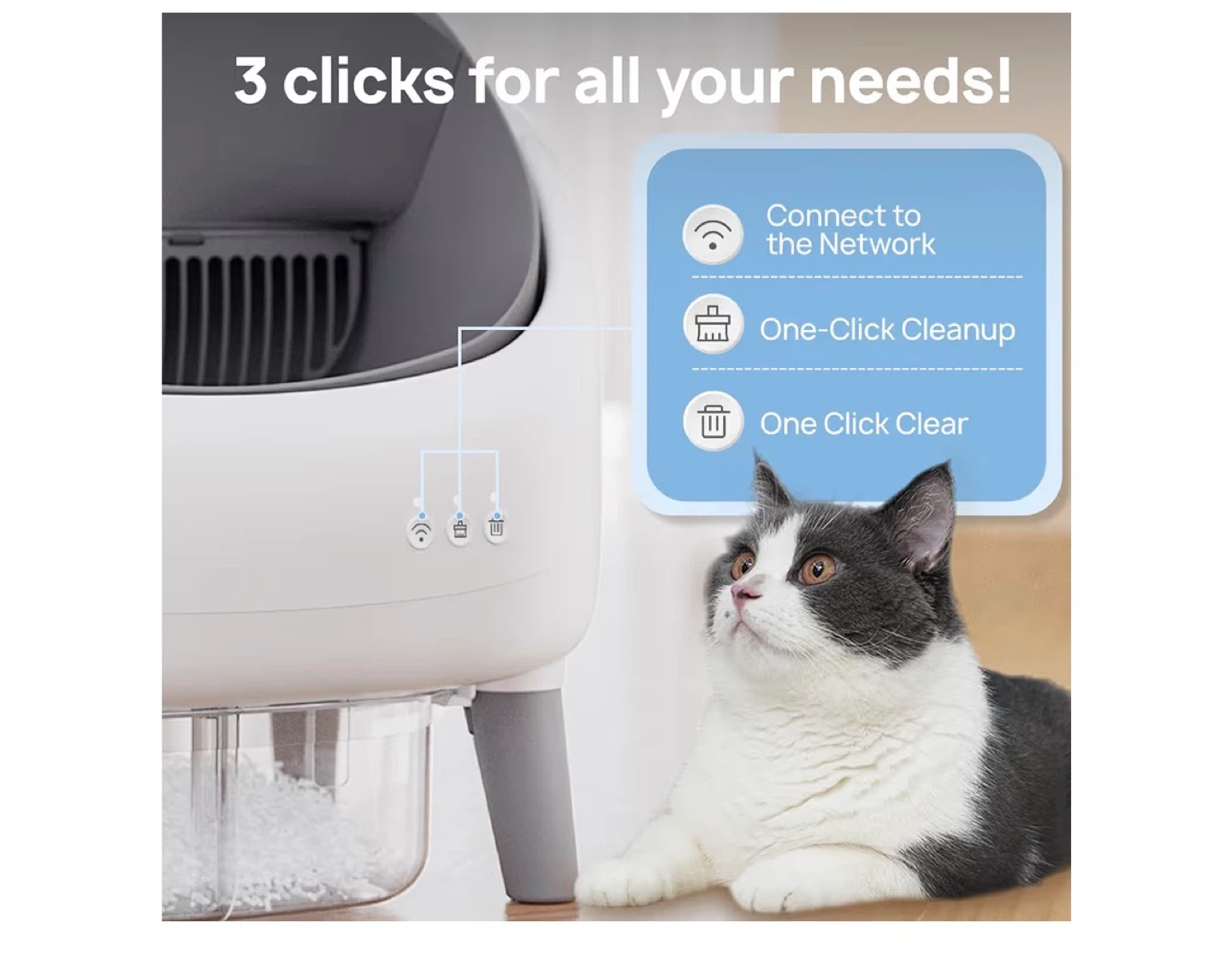 Smart Automatic Cat Litter Box with APP Control - photo 5