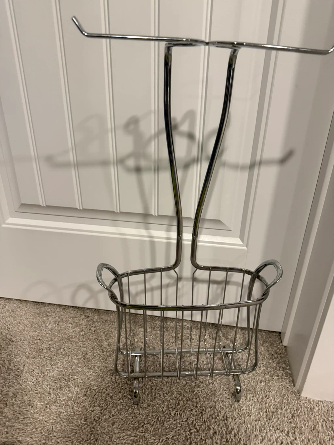 Chrome Double Toilet Paper Holder with Basket