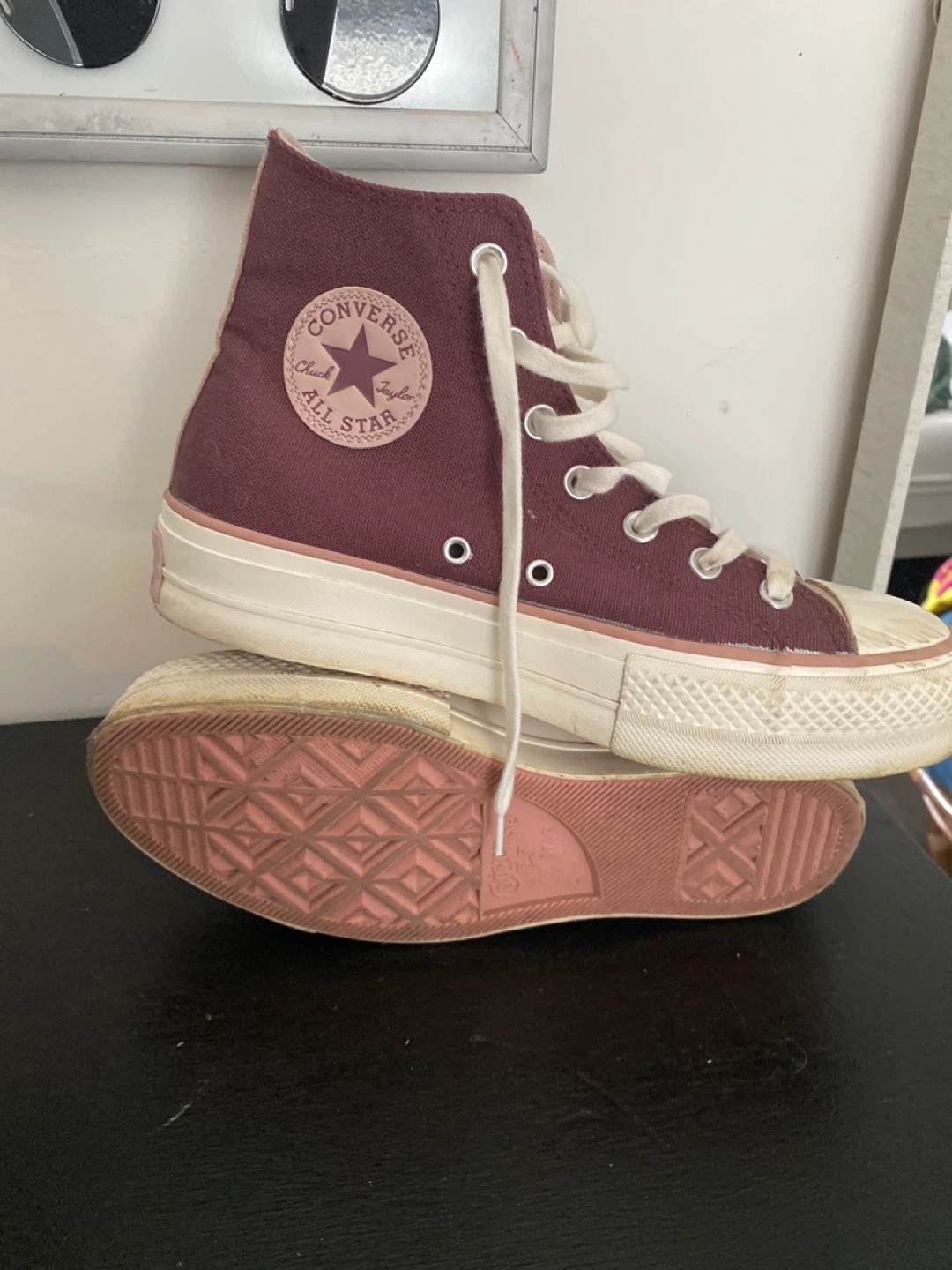 Converse All Star Chuck Taylor High Top Sneakers Burgundy - photo 5