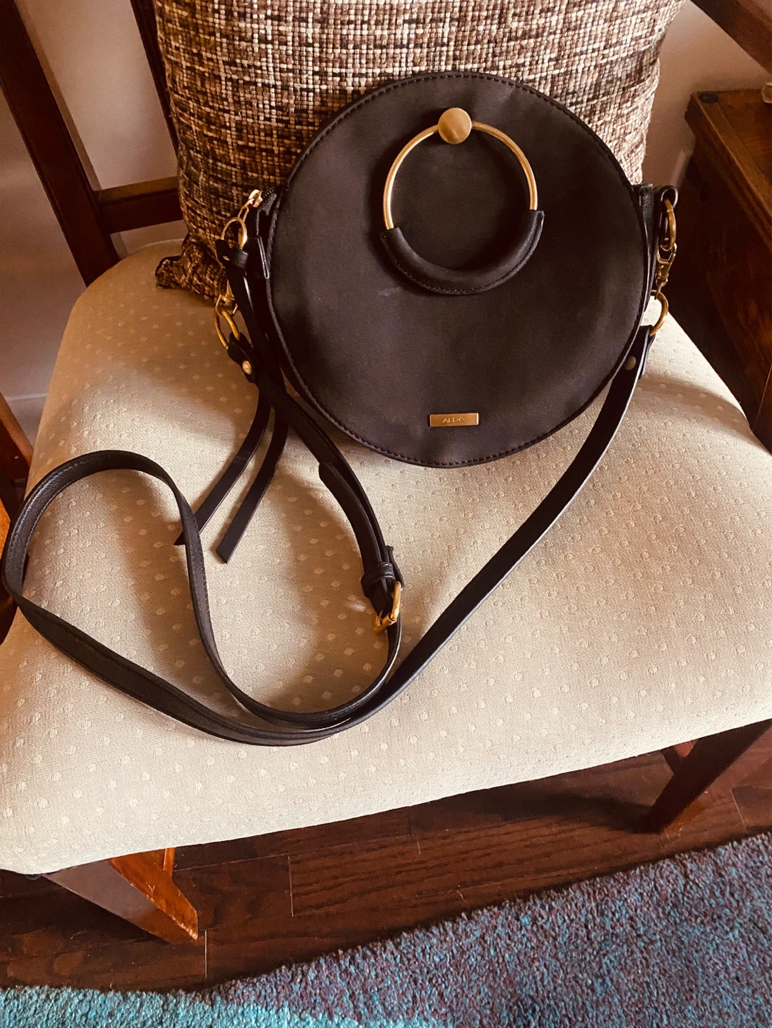 ALDO Black Round Crossbody Bag
