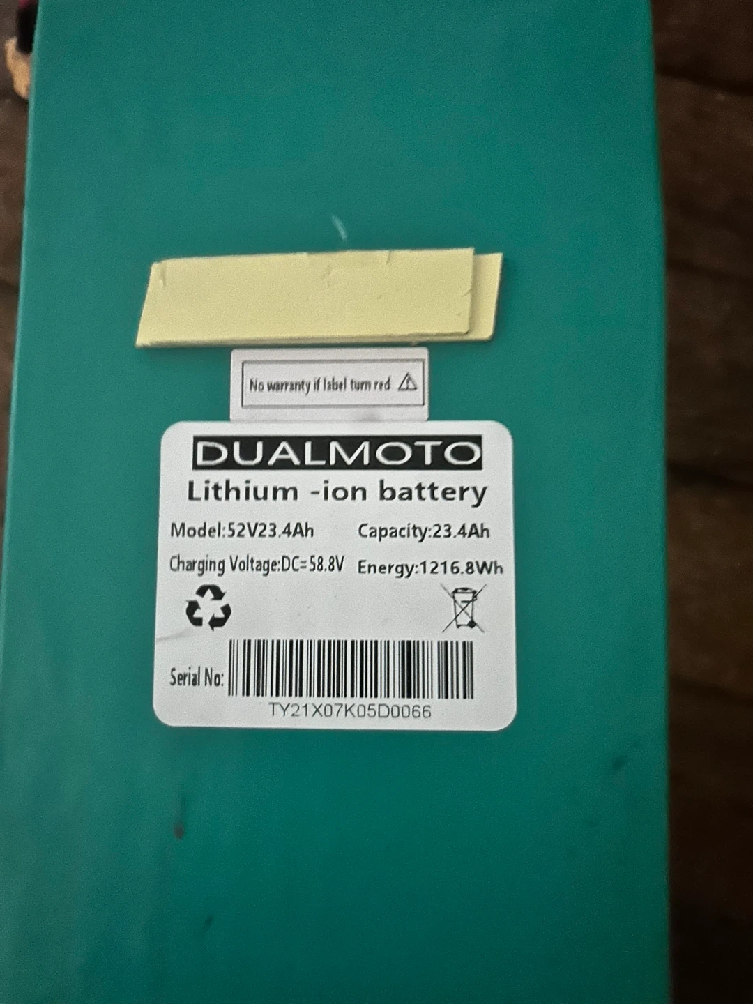 DUALMOTO Lithium-ion Battery 52V 23.4Ah