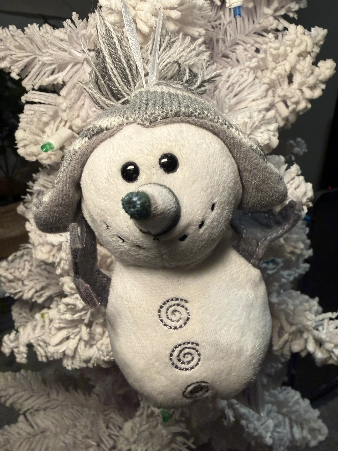 Plush Snowman Christmas Ornament