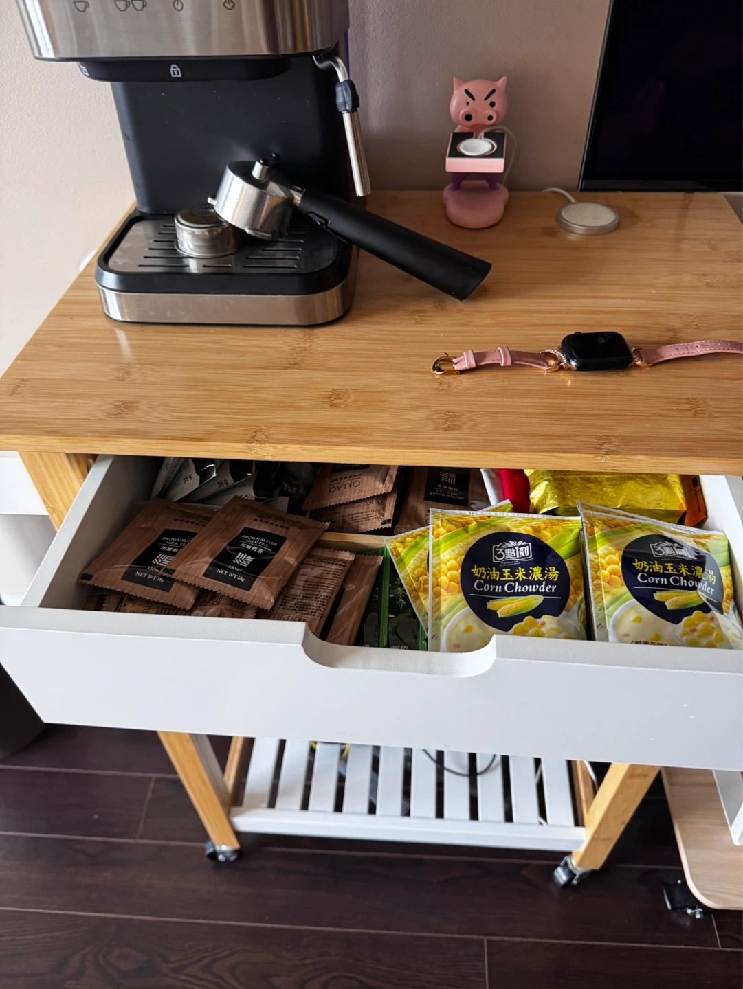 Movable 3 tiers kitchen island, movable cart - photo 4