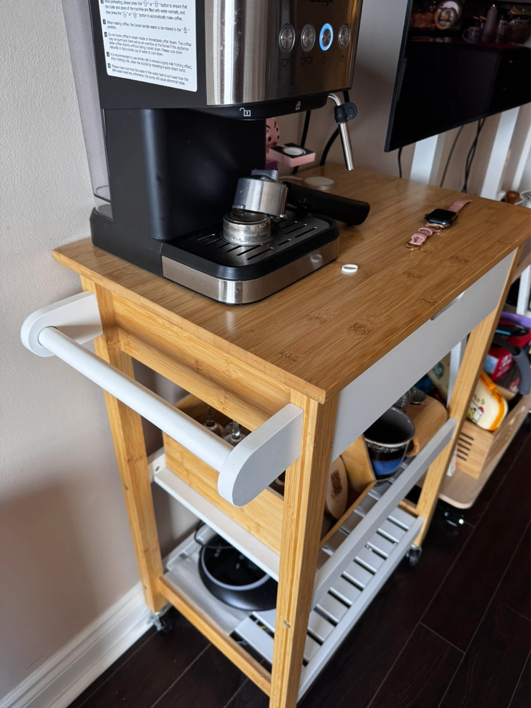 Movable 3 tiers kitchen island, movable cart - photo 3