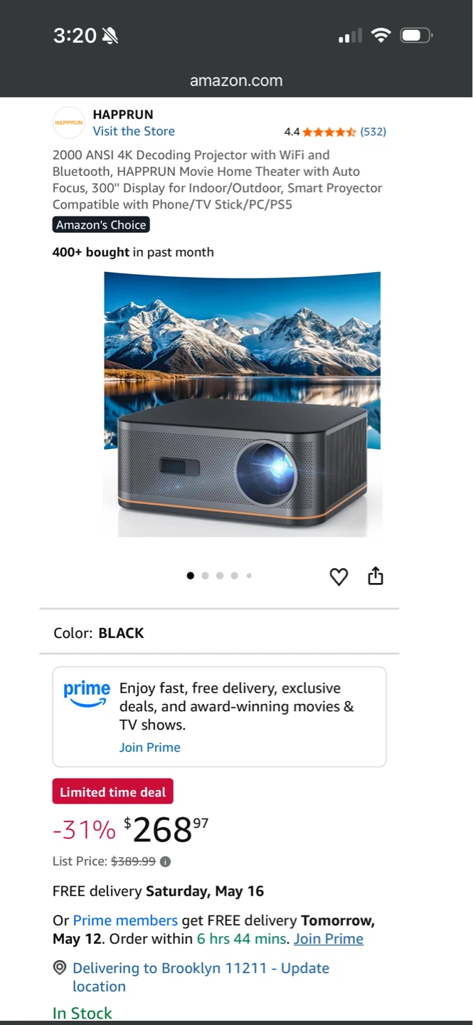 HAPPRUN 2000 ANSI 4K Projector with WiFi and Bluetooth - photo 2