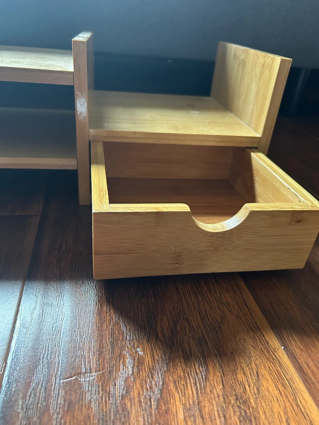 Wooden Monitor Stand with Drawer - photo 2