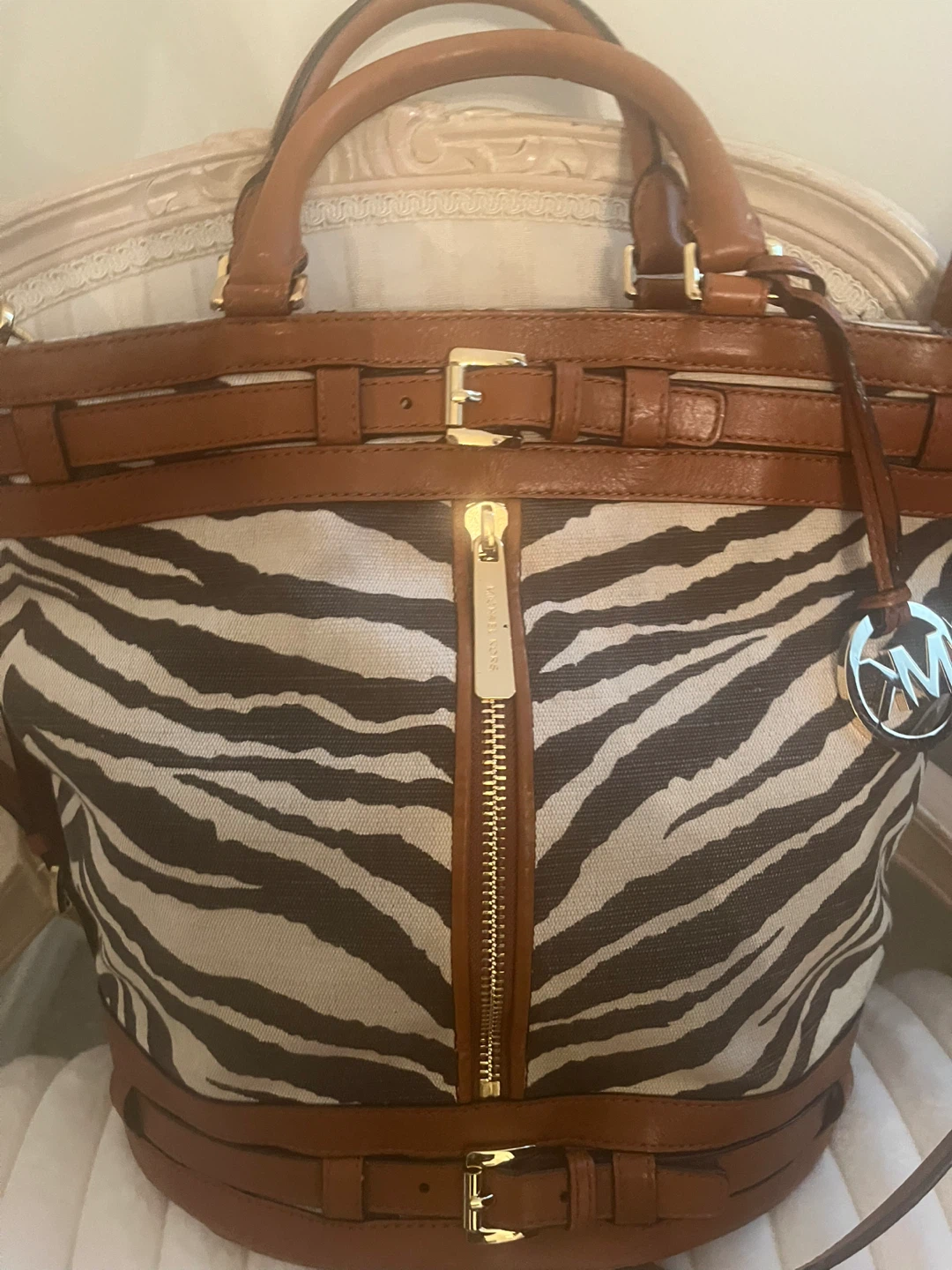 Michael Kors Zebra Print Satchel Handbag