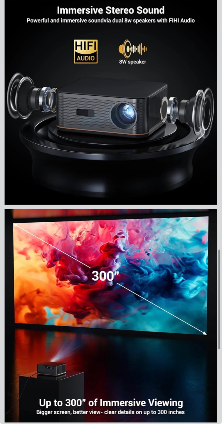 HAPPRUN 2000 ANSI 4K Projector with WiFi and Bluetooth - photo 4