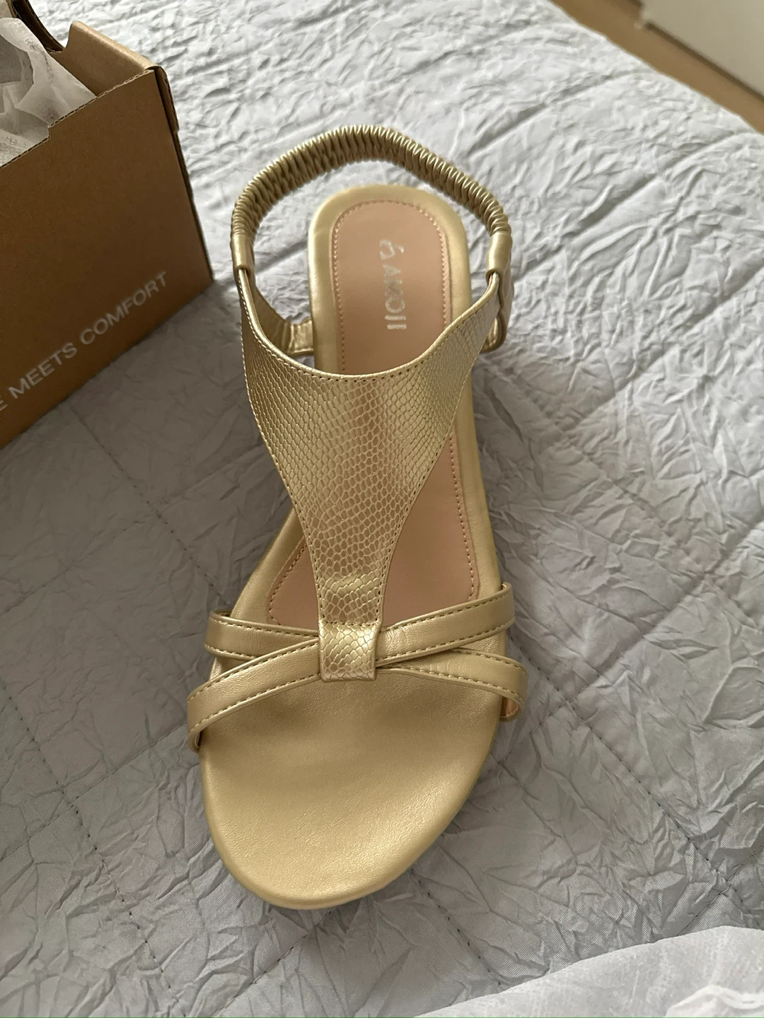 Women's Gold Wedge Sandals