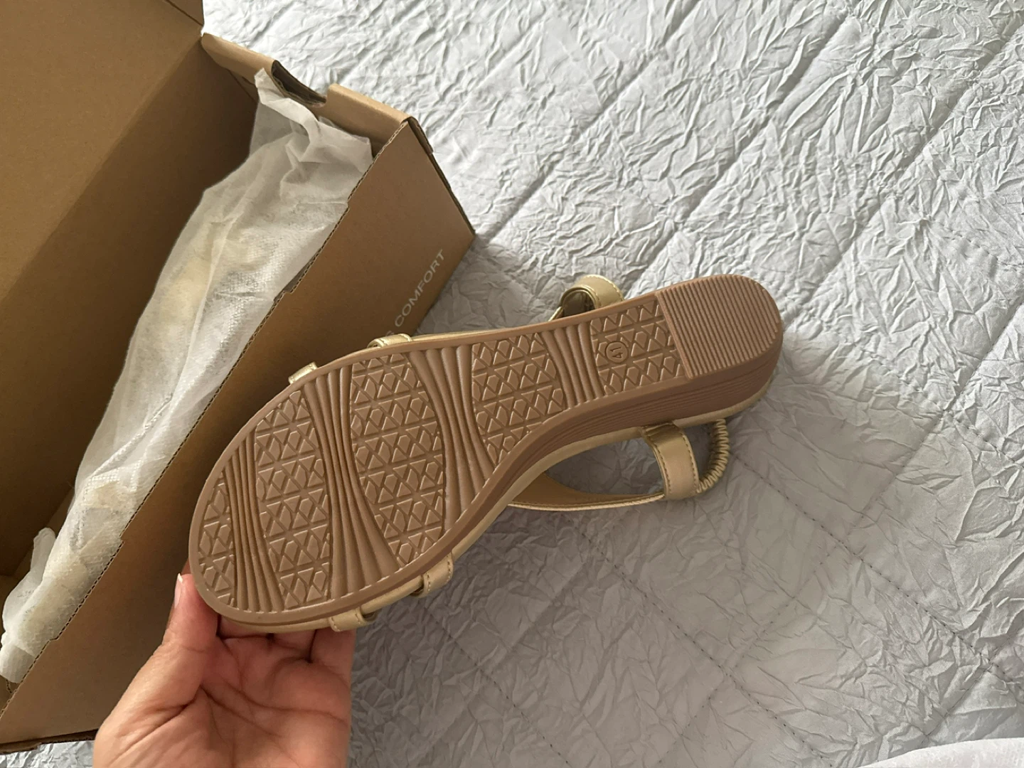Women's Gold Wedge Sandals - photo 3