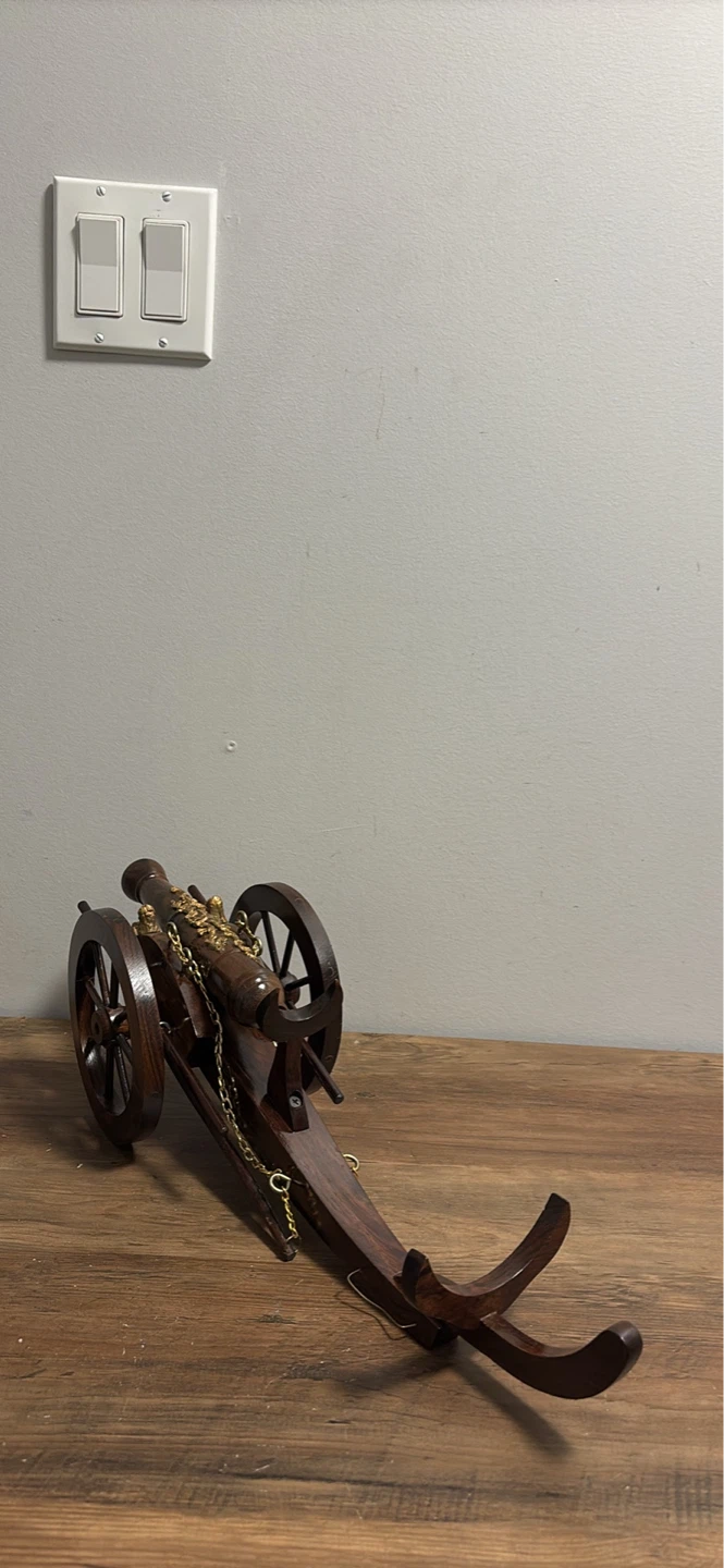 Vintage Wooden Cannon Wine Bottle Holder - photo 4
