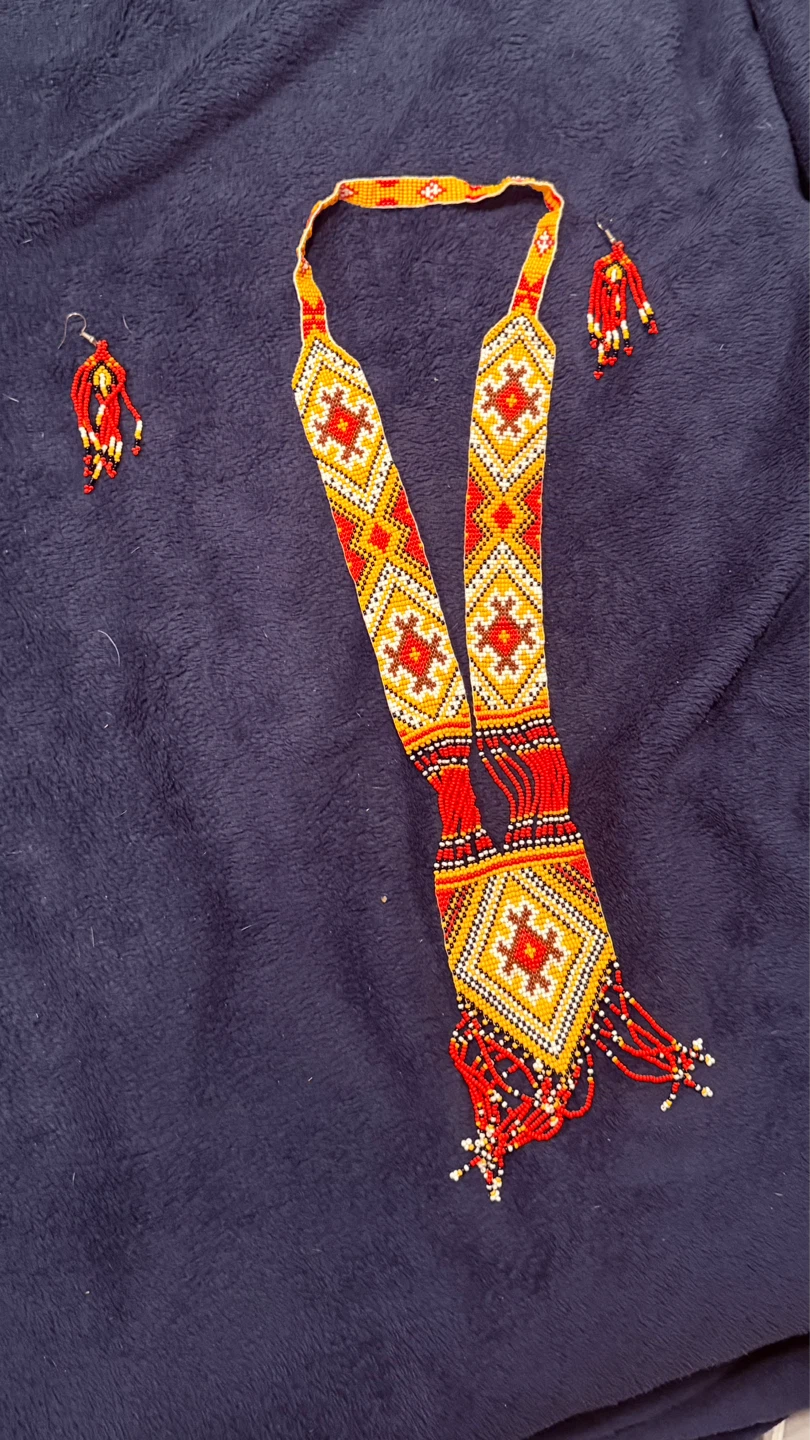 Beaded Necklace and Earring Set