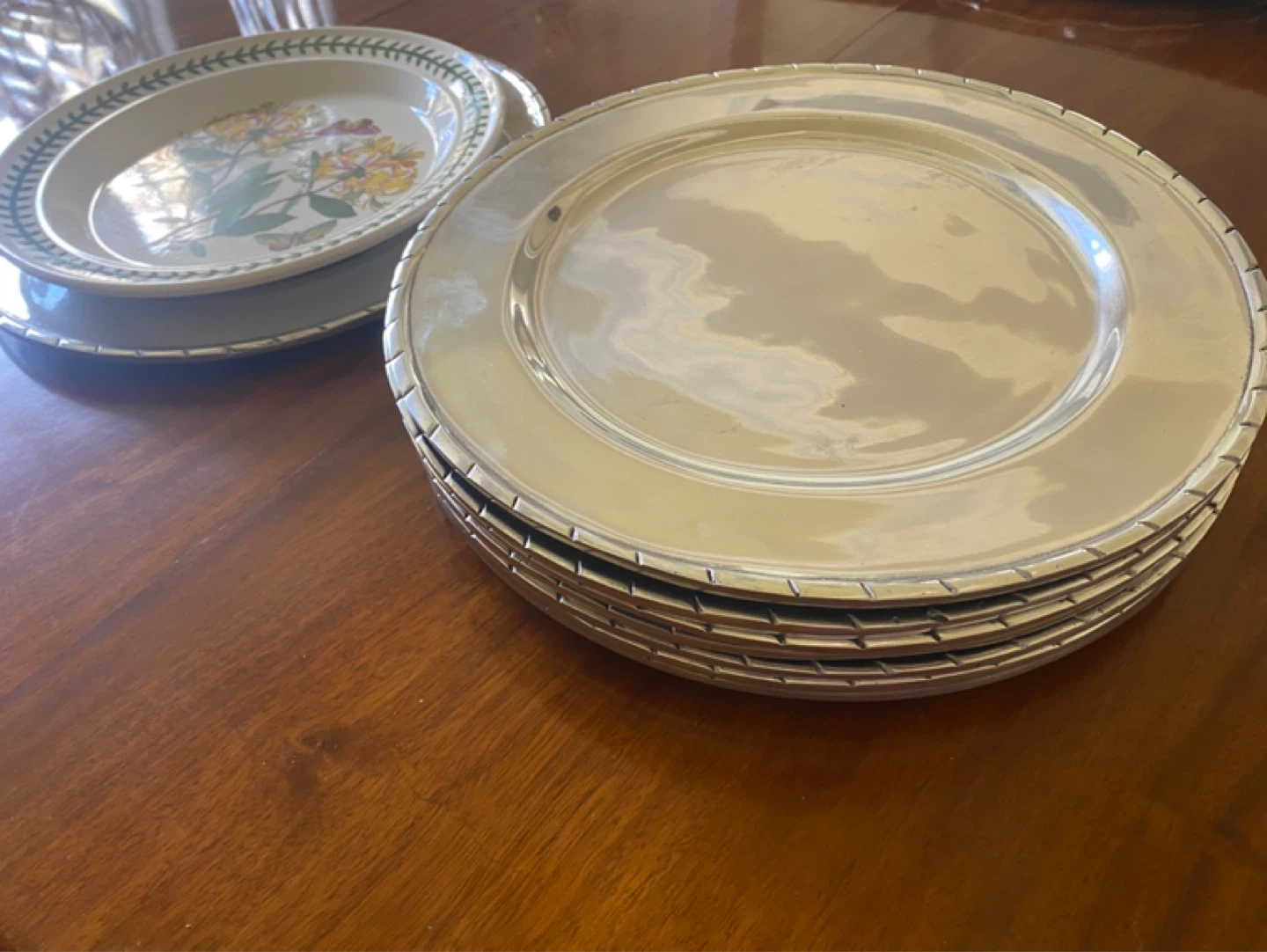 Set of 8 Charger Plates - Mexican tin, bought in Mexico