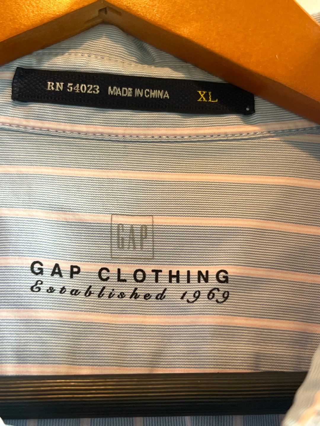 GAP CLOTHING Striped Button-Down Shirt - Light Blue/White - XL - photo 2