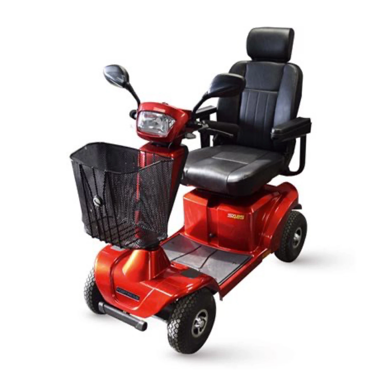 Red Mobility Scooter with Basket