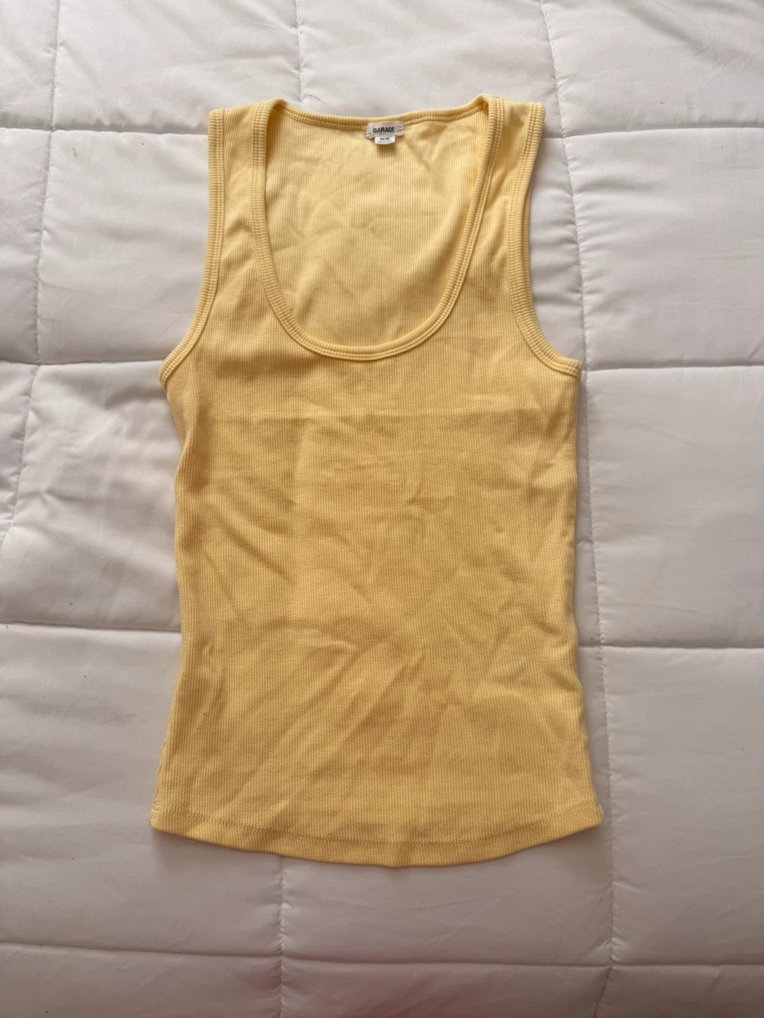 Garage Yellow Ribbed Tank Top - Size M