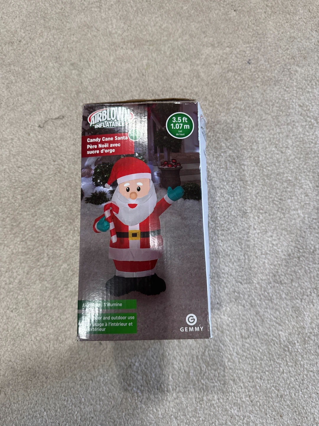 Airblown Inflatable Candy Cane Santa 3.5 ft