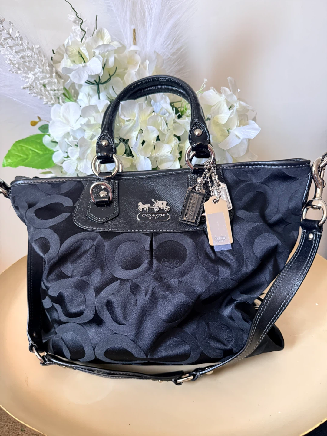 Coach Black Signature "Mad of a Julianne" Satchel Bag