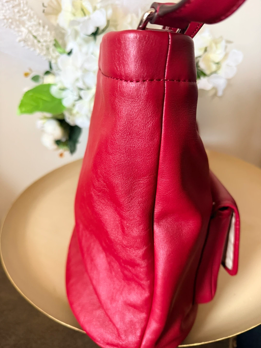 Coach Red Leather Bucket Bag with Tassels - photo 3