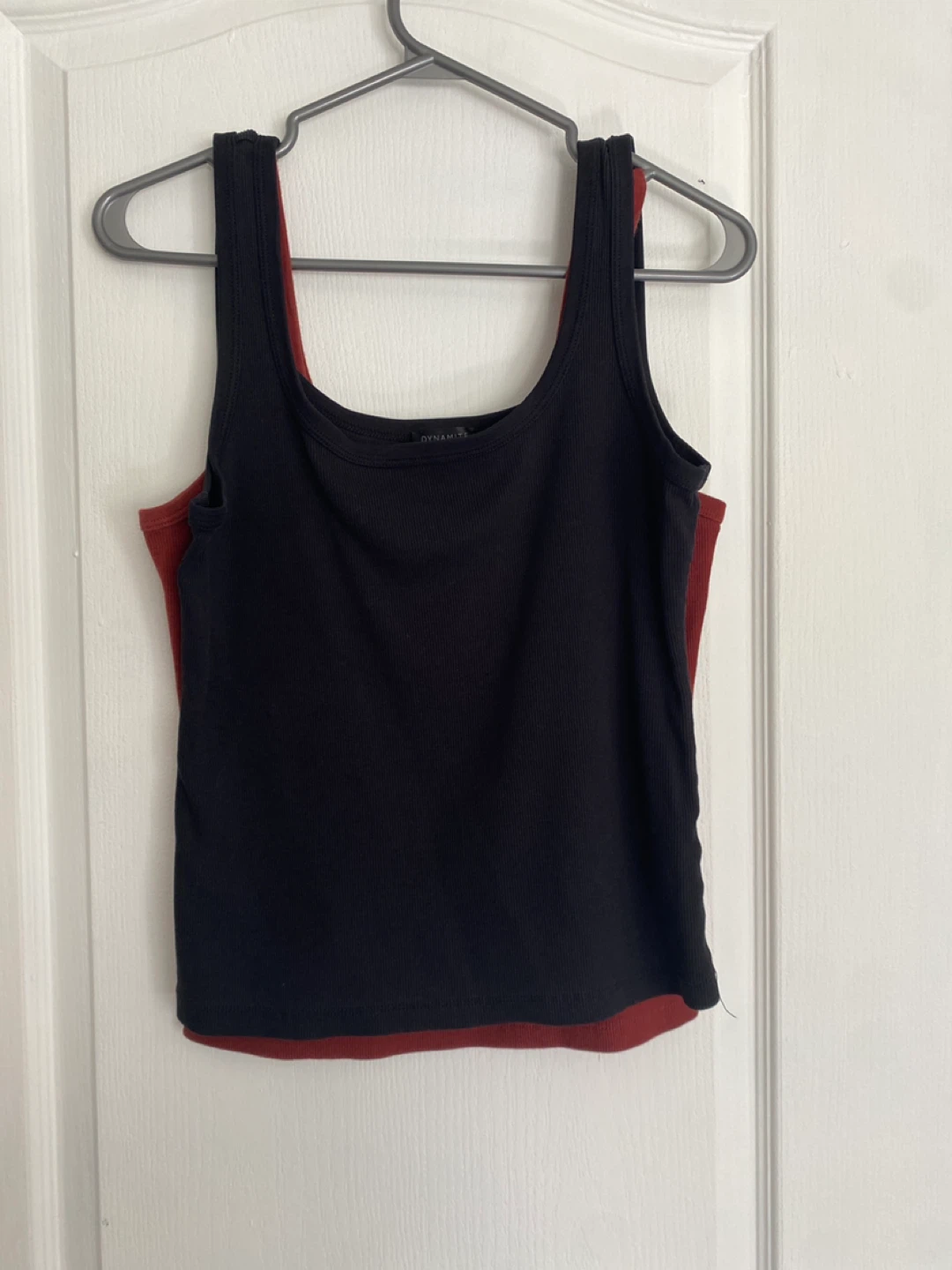 Dynamite Ribbed Tank Tops - Burgundy and Black (G/L) - photo 3