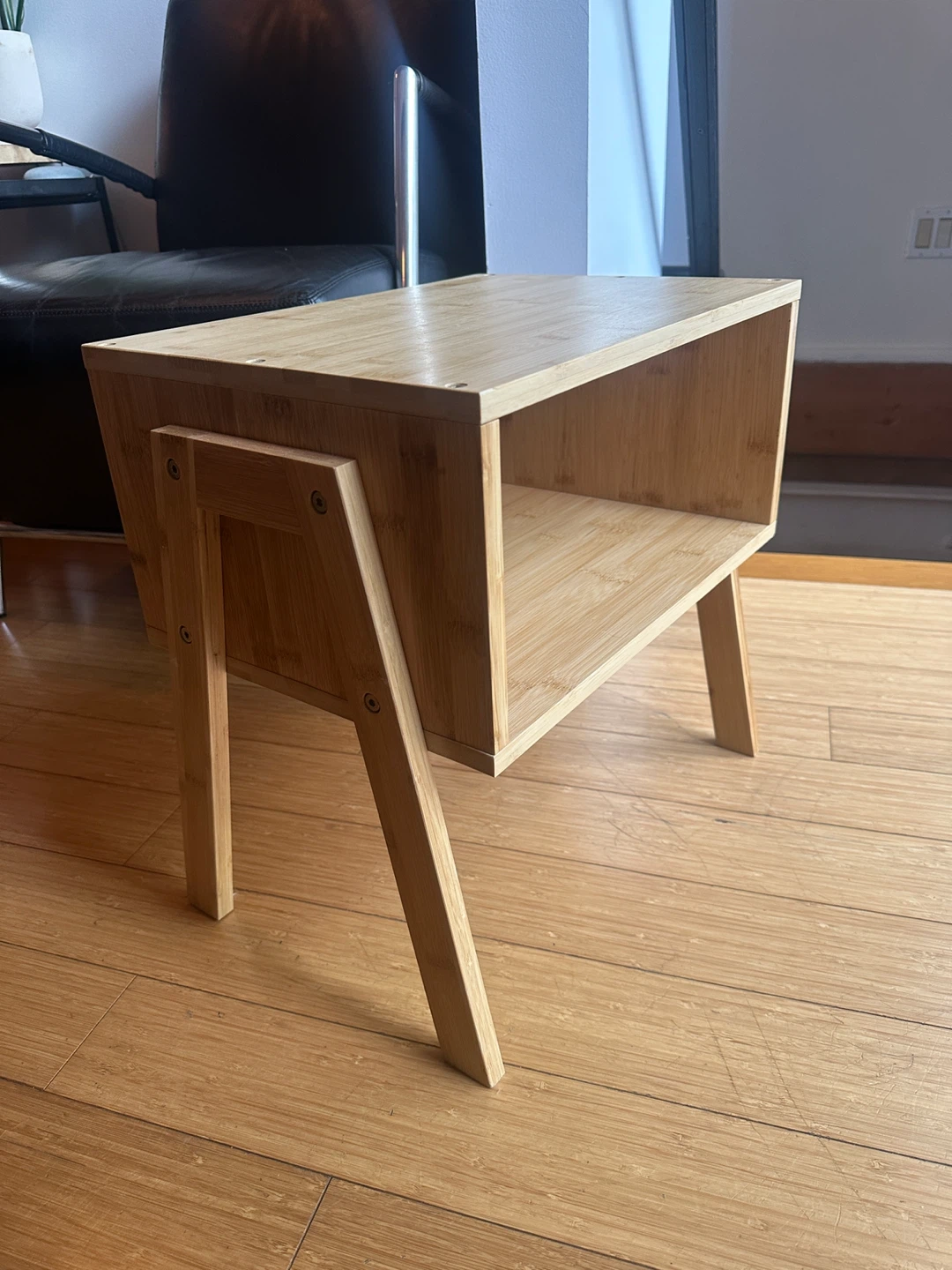 SMALL MODERN BAMBOO ACCENT COFFEE SIDE NIGHT STAND TABLE - photo 2