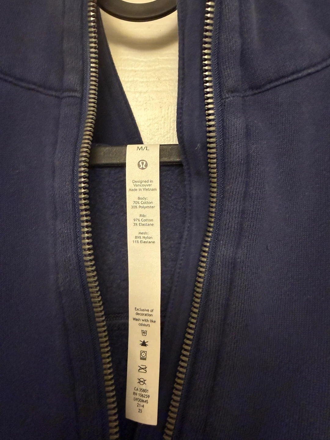 Lululemon Navy Blue Half Zip Hoodie M/L - photo 3