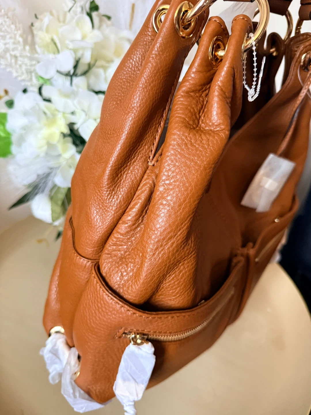 Michael Kors Layton Hobo Bag - Brown Pebbled Leather