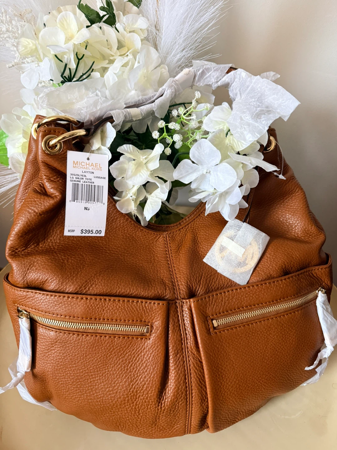 Michael Kors Layton Hobo Bag - Brown Pebbled Leather - photo 3