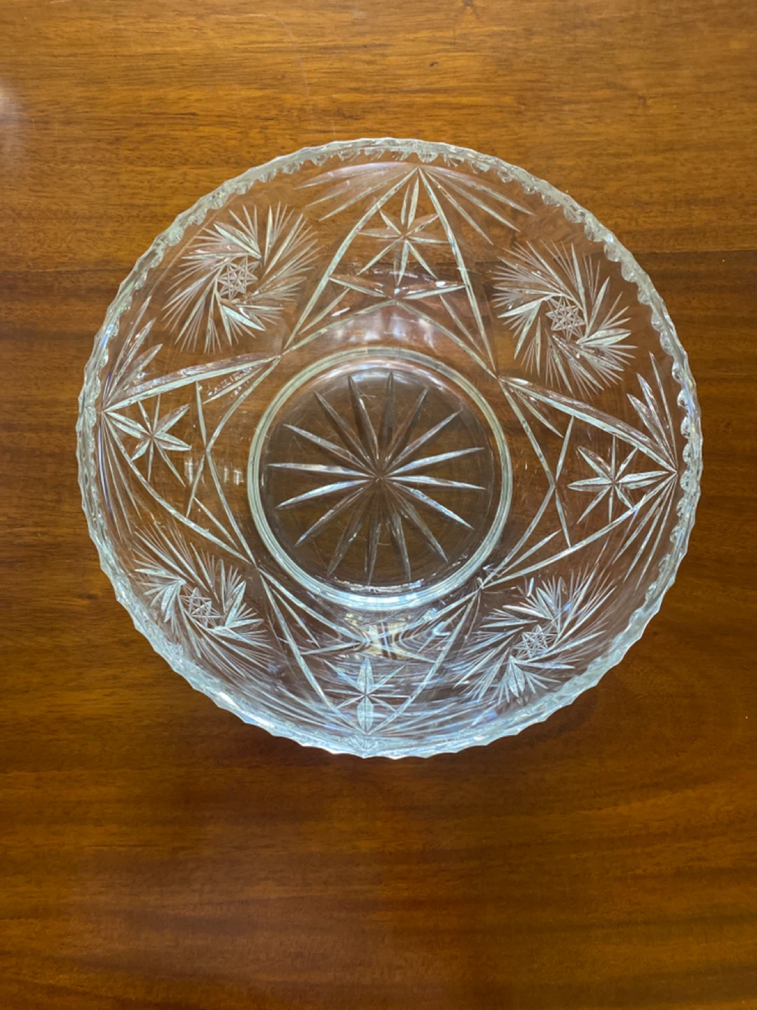 Crystal Cut Glass Serving Bowl