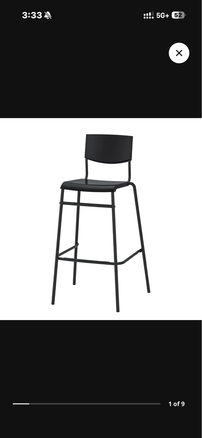 IKEA High Bar Stool - Black