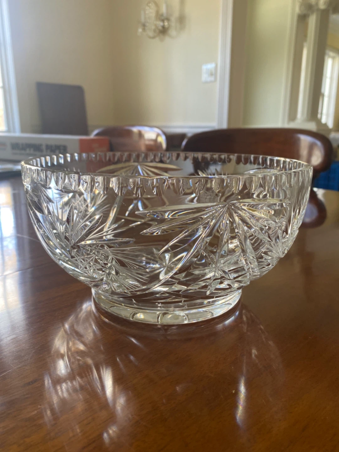 Crystal Cut Glass Serving Bowl - photo 2