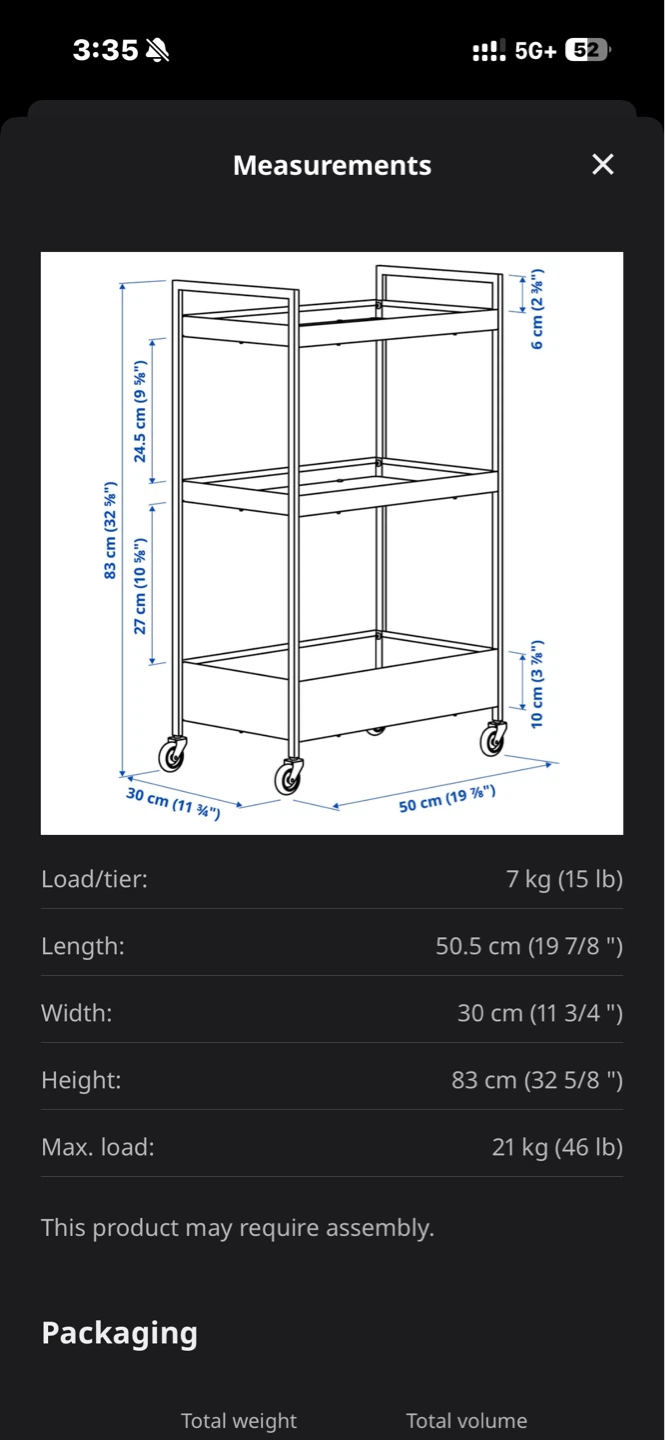 IKEA RÅSKOG Utility Cart - photo 3