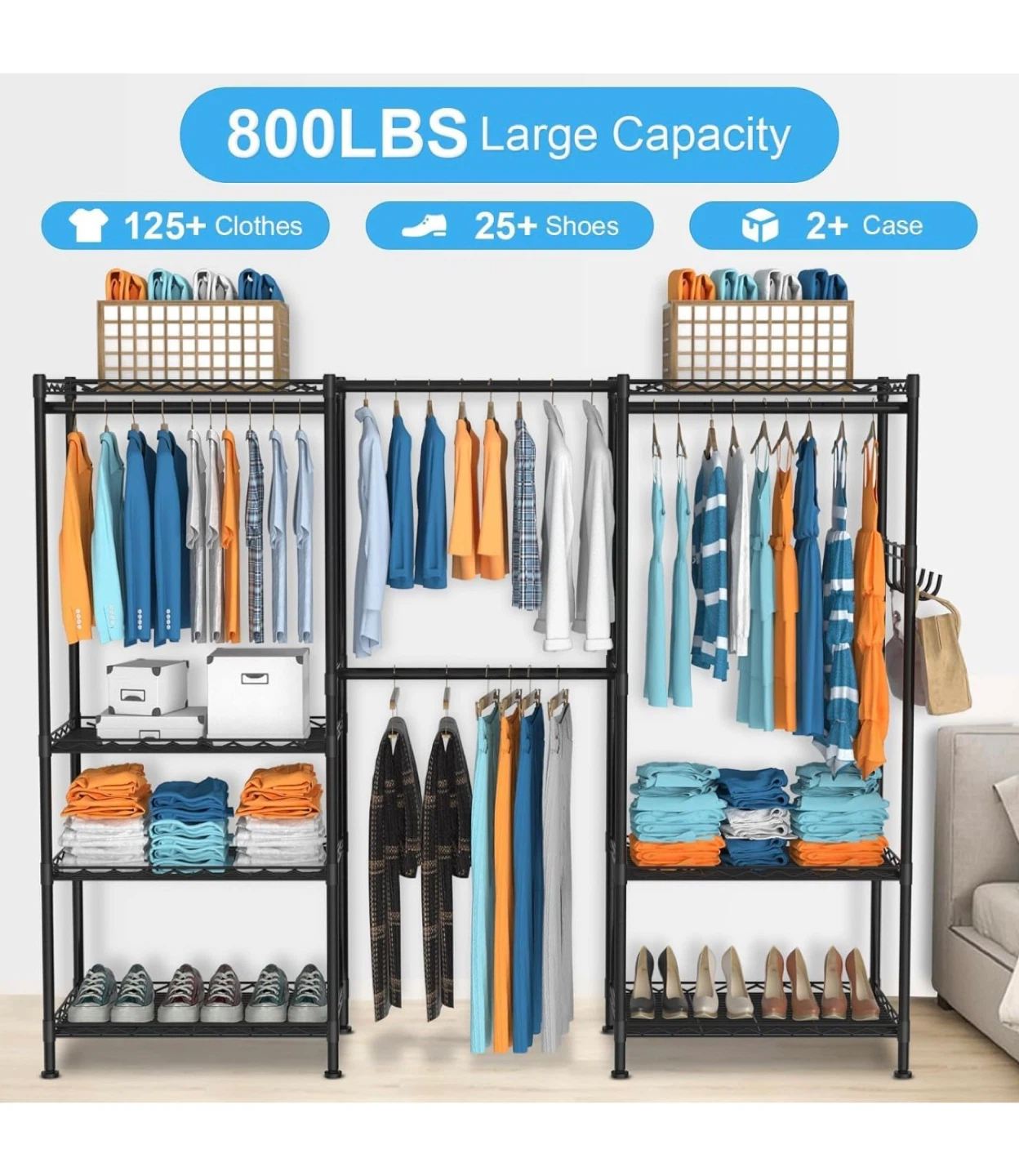 Adjustable Wire Shelving Clothes Rack - photo 4